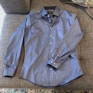 Nordstrom Men's Navy Geometric Button-Down Shirt- Neck 16